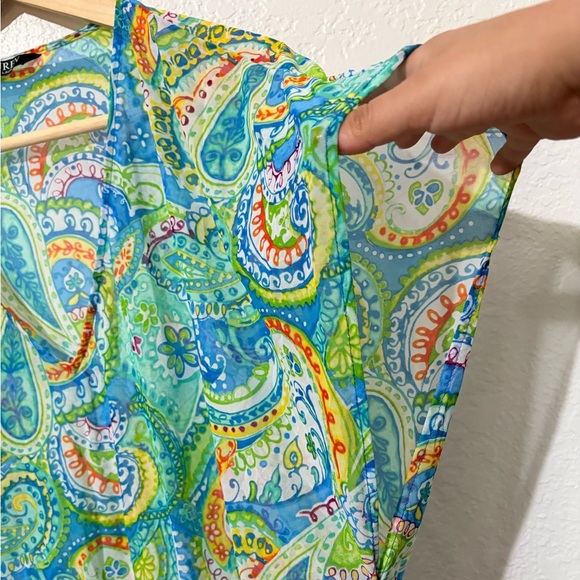 Lauren Ralph Lauren Medium Carnivale Paisley Mesh Swimsuit Cover Up Dress - Picture 5 of 9